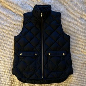 J. Crew navy down vest, sz S, EUC